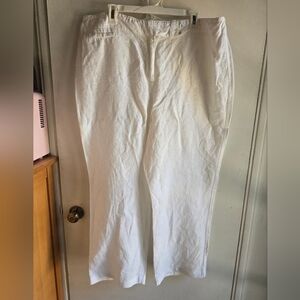 Eileen Fisher White Linen Pants 1X